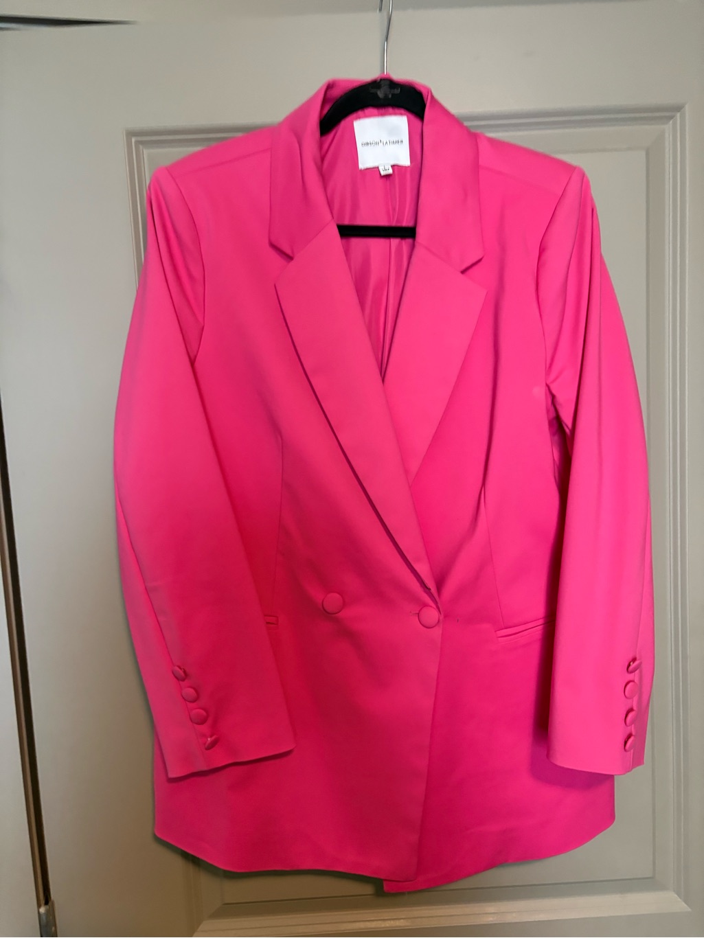 Gibson Latimer Vibrant Pink Double-Breasted Blazer